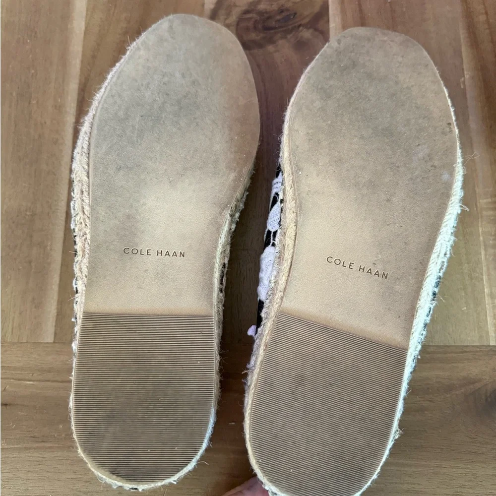Cole Haan Black and White lace Espadrille Flats Womens size 9 - Picture 5 of 5